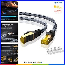 Cat 8 Ethernet Cable 25 FT 40Gbps 2000MHz Flat Braided SSTP RJ45 for Gaming PC picture