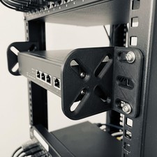 1U Rack Ears Pair Universal 19 inch Network Rack Mount Brackets for Switch picture