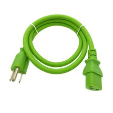 Green 3FT Universal 3Prong AC Power Cord Cable 18AWG Computer Printer Monitor TV picture