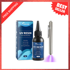 UV Resin Kit with Light, 50g Fast Curing Adhesive for Jewelry Plastic Glass picture