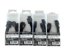6-Pin to 8-Pin PCI-E M-F Connector Sleeved Adapter Cable 9.8in *LOT OF 5* picture