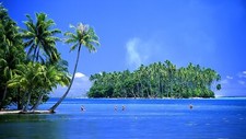 Landscape island tropical palm Custom Gaming Mat Desk picture
