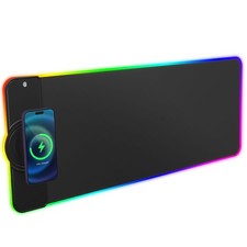 RGB Gaming Mouse Pad with 15W Wireless Charging 31x12 LED Desk Mat picture