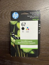 HP 67 Black & Tri-Color Ink Cartridges Combo Pack New OEM Expires 2027 picture