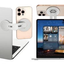 Magnetic Phone Holder for Laptop, 360° Adjustable MacBook Monitor Side Mount ... picture