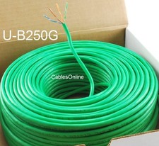 250ft Cat5e 350MHz UTP 24AWG solid pure copper, Riser Rated CMR Cable, Green picture