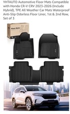 YHTAUTO Floor Mats Fit 2023-2025 Honda CR-V CRV(Include Hybrid), TPE All Weat... picture