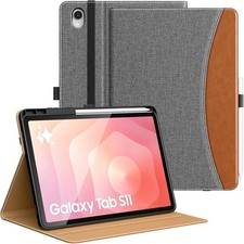 MoKo Denim Blue & Brown Case for Samsung Galaxy Tab S11 2025 11-Inch, S Pen Hold picture