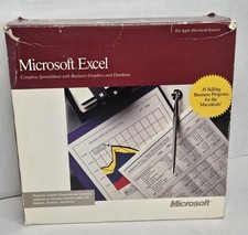 Apple Macintosh Microsoft Excel Version 2.2 Vintage 1989 Box Manuals Floppy VTG  picture