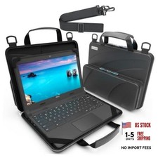 11-11.6 Inch Always-on Chromebook Protective Hard Shell Case Cover Black PU picture