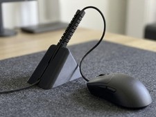 Mouse Bungee Cable Holder Weighted Gaming Mouse Cord Management Clip Black White picture