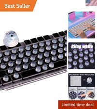 Glitter-Infused Raised Keyboard Stickers - 64 Silicone Keycaps for Long Nails picture
