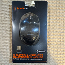 Blackweb 6-Button Wireless Bluetooth/RF Optical Mouse, Adjustable 3600 DPI Black picture