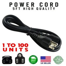 Lot of 1-100 AC Power Cord Cable 3 Prong Plug 5FT Standard PC Computer Monitor picture