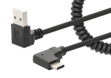Manhattan Coiled Cable USB-A to USB-C Charging Cable 1 m Black picture