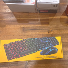 T-WOLF TF200 Wired Illuminated Gaming Keyboard & Mouse Set QWERTY Black picture