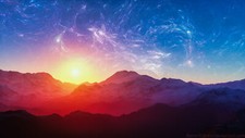 Landscape mountains snowy mountain sunrise sunset Custom Gaming Mat Desk picture