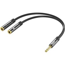 KINGTOP 3.5mm Headphone Mic Splitter Adapter - [1 Male to 2 Female] Headset Spli picture