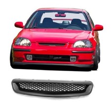 , Grille Compatible With 1996-1998 Civic Pre-Facelift Models, ABS Black Front picture