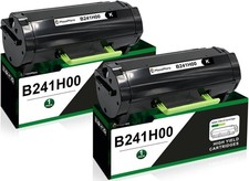 B241H00 Black High Yield Toner Cartridge Lexmark B2442 B2546 B2650 MB2442 2 Pack picture
