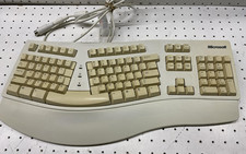 Vintage Microsoft Natural Keyboard 59758 PS/2 Beige QWERTY Ergonomic E03786USDSP picture