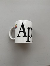 Apple Macintosh Computer Old Rainbow Logo Coffee Mug 11oz Ceramic Vintage 80's  picture