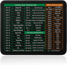 Excel Cheat Sheet Desk Pad - Word/Excel Shortcuts Mousepad, Small Office Desk picture