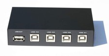 USB Switch PUSH BUTTON MANUAL ABCD 1A-4B Black picture
