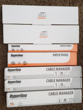 Lot of Hyperline Patch Panels and Cable Managers 1RU 2RU Cat5e  24 pt Cat6 48 pt picture