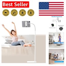 Sturdy Gooseneck Tablet Stand with 360° Rotation & Adjustable Heights, White picture