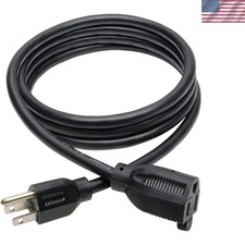 Eaton 3-Prong 6ft Power Cord Extension Cable | Heavy-Duty 15A, 14AWG, 125V, N... picture