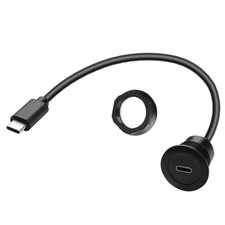 QIANRENON 5Gbps USB C Flush Mount Adapter Fast Charging Short Cable Black  picture