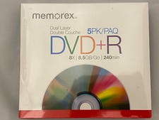 Memorex Dual Layer 5 PK/PAQ DVD+R Factory Sealed picture