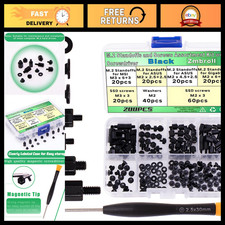 200Pcs M.2 Screw Kit - Black SSD Mounting Screws for NVMe Laptops & Motherboards picture