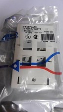  1 - NEW 4 PORT AMP NETCONNECT FACEPLATE LOW PROFILE, WHITE PART NO 569086-3  picture