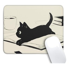 Cute Kawaii Black Cat Mouse Pad with Non-Slip Base - Perfect for Home & Office picture
