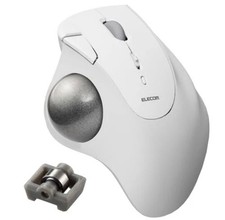 ELECOM Wireless Trackball Mouse Bluetooth IST Bearing Thumb White picture