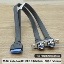 USB 3.0 Front Panel Cable 19Pin Header to Dual USB-A Port Extension Splitter picture