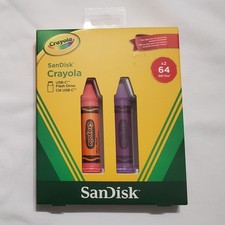 Sandisk Crayola 64GB x2 USB-C Flash Drives, Mango Tango & Viva Violet Purple picture
