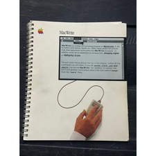 Vintage Apple MacWrite Macintosh User Manual Spiral Bound Rainbow Logo 80s picture