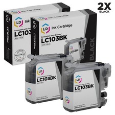 LD LC103BK LC103 Black Ink Cartridge 2PK for Brother DCP-J152W MFC-J450 MFC-J245 picture