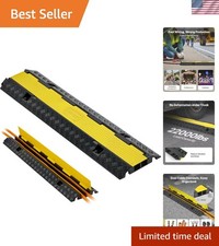 Cable Protector Ramp, 2 Channel Rubber Cord Hose Wire Cover, 1.3 x 1.2 in Cha... picture