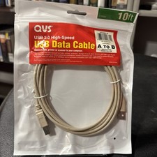 QVS 10ft Premium Hi-Speed USB 2.0 A to B Cable 480Mbps CC2209-10 New picture