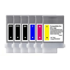 6 Pk of PFI-102  Ink Tank for Canon iPF 500/510/600/605/610/650/655/700/710/720 picture