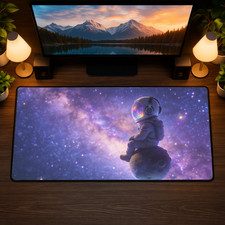 Cosmic Astronaut Galaxy Desk Mat 16x32 Lofi Space Mouse Pad XL picture