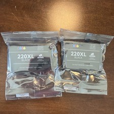 iKong Ink fits Epson 220XL - New Factory Sealed (2) Cartridges Black ink.  picture