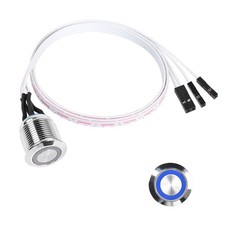 16mm Chassis Switch Host Metal Button Desktop Computer Host Switch Cable Meta... picture