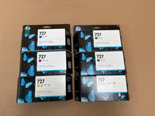 6 OEM HP 727 DJT900, T1500 C,M,Y,G,G,PK inks B3P19A,20A,21A,23A,24A (2020-2021) picture