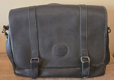 Vintage Eddie Bauer Heavy Leather Multiple Pocket Computer Laptop Bag Briefcase  picture