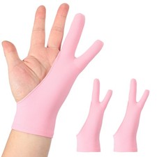 2Pcs, Artist Drawing Glove l Size Two Fingers Graphics Painting Glove Pink picture